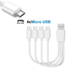 20cm Short USB Multi Charging Cable 4 in 1 Multiple Type C / Micro USB Charging Cord 4Port USB C Splitter Cable 5V 2A