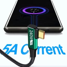 240W Fast Charging USB Type-C to USB Type-C Data Cable Durable Nylon Material for High-Speed Data Transfer And Power Delivery