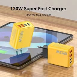 120W USB C Charger Fast Charging 4 Port PD QC3.0 Wall Charger EU US UK Plug for iPhone 15 16 Pro Samsung S24 Xiaomi Quick Charge