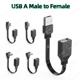5CM 10CM 15CM 30CM 90 Degree Up & Down & Left &Right Angled USB A Male to USB Female Extension Adapter Cable for Computer Tablet
