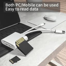 2 in 1 USB lightning to TF SD Card Reader for iPhone 14 13 12 Pro Max 3.0 OTG Adapter Camera Photo Data Converter