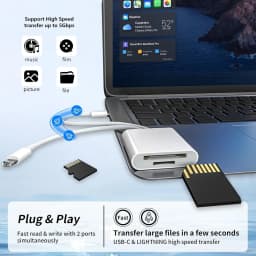 2 in 1 USB lightning to TF SD Card Reader for iPhone 14 13 12 Pro Max 3.0 OTG Adapter Camera Photo Data Converter