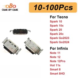 10-100Pcs Charging Port Dock Plug For Tecno Spark 10 20 Go 2024 Infinix Smart 8 Note11 12 TYPE-C Charger Connector Socket Repair
