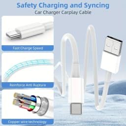 Apple MFi Certified Car Charger for iPhone 16 15 Carplay Cable, USB A to USB C Charging Cord for iPhone 16 15/Plus/Pro Max