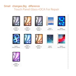 10Pcs For iPad Pro 11 13 M5 Air 13 11 M4 M3 M2 Air 6 5 4 3 Mini Pro 12.9 10.5 9.7 Touch Screen Panel Front Outer Glass With OCA