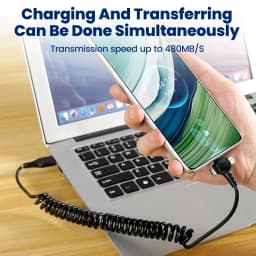 120W 3-in-1 Mobile phone fast charging data cable For iPhone Huawei Xiaomi Super fast charging spring retractable data cable