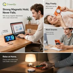 Qi2.2 25W Magnetic Wireless Charger with 47.2" Cable Fast Charging Foldable Stand For iPhone 17 16 15 Pro Max Huawei Xiaomi ipad