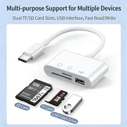 Type C OTG Adapter TF/SD Card Reader For Xiaomi Oneplus iPhone OPPO POCO Cell phone Accessories 3 in 1 USB C to A Connector