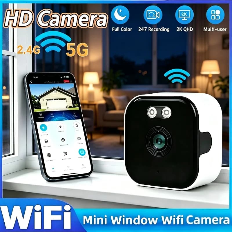 2.4/5GHz WiFi 3MP 1080P HD Night Vision Paste Mount Security Camera Indoor Phone Remote Home Surveillance Safety Monitoring