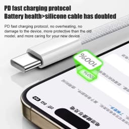 1-3Pcs 120W USB C Phone Cable For iPhone 16 15 17 Pro Max Plus Fast Charging Type-C Charge Braided Cables USB to Type C Data Lin