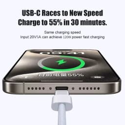 1-3Pcs 120W USB C Phone Cable For iPhone 16 15 17 Pro Max Plus Fast Charging Type-C Charge Braided Cables USB to Type C Data Lin