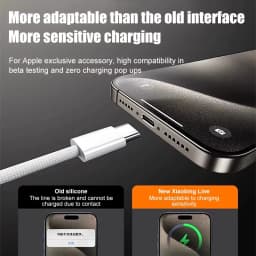 1-3Pcs 120W USB C Phone Cable For iPhone 16 15 17 Pro Max Plus Fast Charging Type-C Charge Braided Cables USB to Type C Data Lin