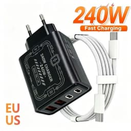 240W GAN Mechanical Multi-Port Fast Charger Portable Travel Power Adapter EU US Plug Widely Compatible with Multiple Devices