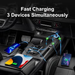 USB C Car Charger, 3-Port 67W Dual USB-C & USB-A Car Power Adapter PD/QC Fast Charging Cigarette Lighter for iPhone 16/15/14/13