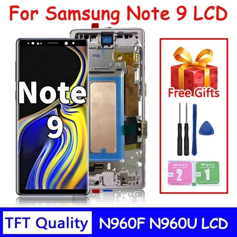 New Note9 LCD For Samsung Note9 LCD Display Touch Screen Digitizer Assembly For Samsung Note 9 N960F N960U N9600 LCD Frame