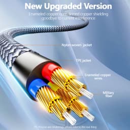 SUNKANDI 3.5mm Audio Cable Braided TRRS 4-Pole Hi-Fi Stereo Jack Male to Male AUX Cord for Tablets Headphones Speaker