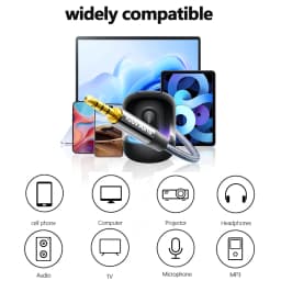 SUNKANDI 3.5mm Audio Cable Braided TRRS 4-Pole Hi-Fi Stereo Jack Male to Male AUX Cord for Tablets Headphones Speaker