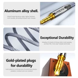 SUNKANDI 3.5mm Audio Cable Braided TRRS 4-Pole Hi-Fi Stereo Jack Male to Male AUX Cord for Tablets Headphones Speaker