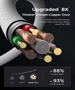 PD 60W Dual USB-C Fast Charging Braided Cable For iPhone 15 16 17Pro Max 15 Plus Type C to Type C Quick Charger Cable With Box