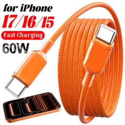 1/2/3m 60W Fast Charging Cable Data Line Type C To Type-C for Iphone 17 Pro Max USBC To C Cable Wire Cord for IPhone 15 16 17