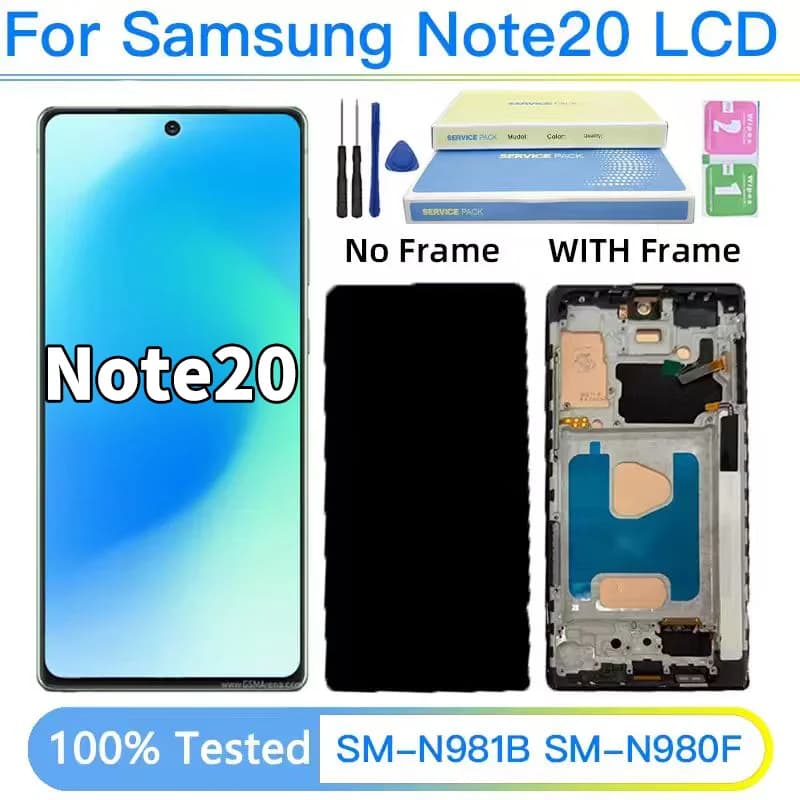 TFT Screen For Samsung Note20 LCD N980F N981B N981N N981U Display Touch Screen Digitizer Note 20 5G Display with Frame