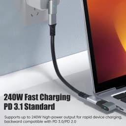 240W USB C to C Adapter 40Gbps 8K 60Hz 90 Degree Converter Type C Adapter for MacBook iPhone 15 16 17 Pro Tablet High Transfer