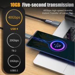 240W USB C to C Adapter 40Gbps 8K 60Hz 90 Degree Converter Type C Adapter for MacBook iPhone 15 16 17 Pro Tablet High Transfer