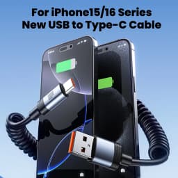 100W 5A USB Type C To USB C Spring Cable For iPhone 15 16 Pro Max Samsung Xiaomi Car Charger Cable 27W Type C To Lightning Cable