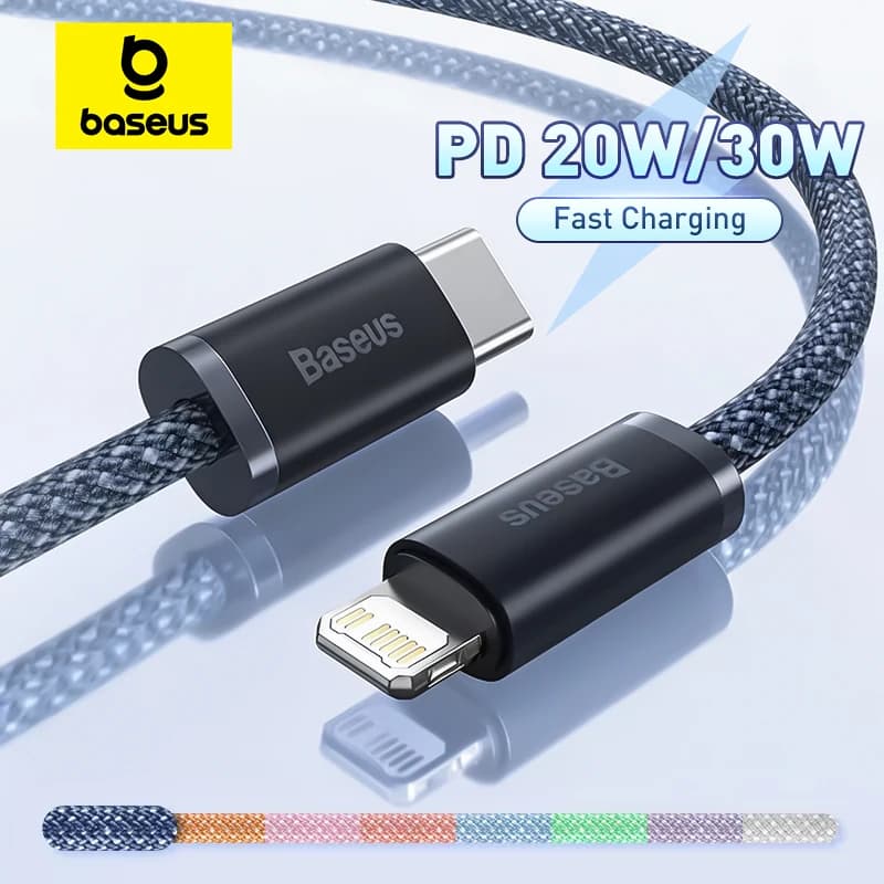 Baseus USB C Cable For IPhone 14 13 12 11 Pro Max XS 20W 30W Fast Charging Cable Type C To Lighting Date Wire For iPad Macbook