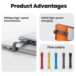 USB4.0 PD 240W Type-c to Type-c Portable Fast Charging Short Cable 80Gbps 8K@60Hz Video For iPhone15/16/17 Samsung 51MM/67MM