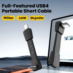 USB4.0 PD 240W Type-c to Type-c Portable Fast Charging Short Cable 80Gbps 8K@60Hz Video For iPhone15/16/17 Samsung 51MM/67MM