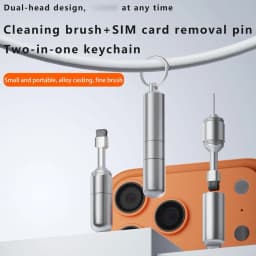 Mobile Phone Card Removal Aluminum Alloy Sim Card Tray Pin Eject Removal Tool 2-in-1 Cleaner Portable Keychain For Mobile Phones