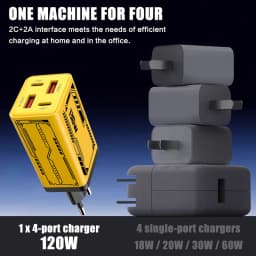 Lenovo 2USB 2Type-C Multi-Port Charger with Mech Pattern 5V 2A 12W Suitable for Apple and Android Phones UK EU US Charger