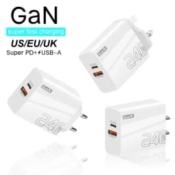 240W GaN Charger Dual Port USB A Type C PD Fast Charging Adapter QC3.0 Wall Charger for iPhone Samsung Laptop Travel Adapter