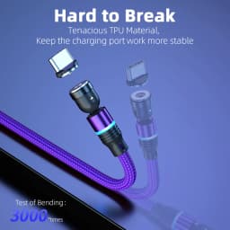 540 Degrees Rotate Magnetic USB C Cable 1M 2M 3M TYPE C Cable For Mobile Phone Magnet Charger Wire Cord For Huawei Xiaomi