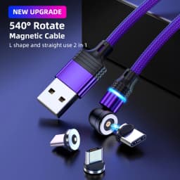 540 Degrees Rotate Magnetic USB C Cable 1M 2M 3M TYPE C Cable For Mobile Phone Magnet Charger Wire Cord For Huawei Xiaomi