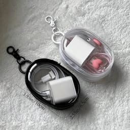 Portable Mini Transparent Storage Bag with Zipper, Multifunctional Headphone and Charger Case, Travel Accessories with Keychain