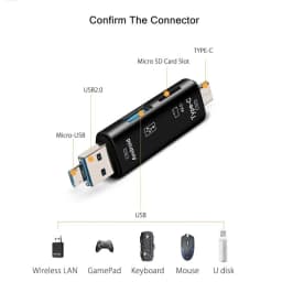 5 In 1 Multifunction USB 2.0 Type C/Usb/Micro Usb /TF/SD Memory Card Reader OTG USB Reader Card Adapter Mobile Phone Accessories