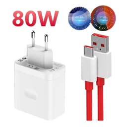 OnePlus 80W SuperVOOC EU Fast Wall Charger for OnePlus 10 11 12 Nord CE 2 3 Lite OPPO realme 10 GT NEO 2 3 Type C USB Cable