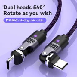 240W PD3.1 Fast Charging Cable 540° Rotation Type C to C 5A Cable for iPhone MacBook Samsung UGREEN/Anker powerbank