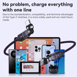 240W PD3.1 Fast Charging Cable 540° Rotation Type C to C 5A Cable for iPhone MacBook Samsung UGREEN/Anker powerbank