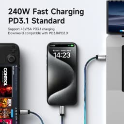 Hagibis USB C to USB C Full Function Cable Super Soft USB4 80Gbps 240W Fast Charging Cord for Thunderbolt 4/5 iPhone 17 Laptop