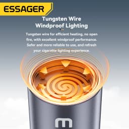 Essager USB-C Mini Lighter Tungsten Wire Blow-to-Ignite Safety for Air Travel No Flame Auto Shut-Off Typec Cigarette Lighter