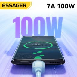 Essager 7A USB Type C Cable For Realme Huawei Mate60 100W PD Fast Charging Wire For Samsung Oneplus Xiaomi USB-A Charger Cable