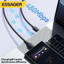 Essager 7A USB Type C Cable For Realme Huawei Mate60 100W PD Fast Charging Wire For Samsung Oneplus Xiaomi USB-A Charger Cable