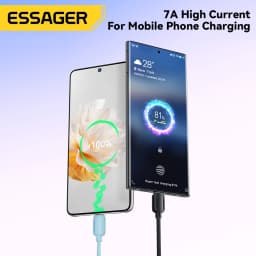Essager 7A USB Type C Cable For Realme Huawei Mate60 100W PD Fast Charging Wire For Samsung Oneplus Xiaomi USB-A Charger Cable