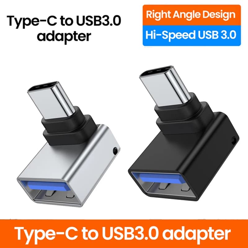 Type C To USB3.0 Adapter 90 Degree Elbow USB Female To Type C Male Adapator Data Transfer Converter For Samsung Xiaomi Huawei