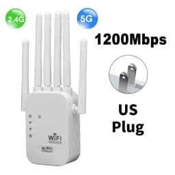 1200Mbps WiFi Repeater Dual Band 2.4G 5G Wireless Signal Extender Wifi Amplifier Router Long Range Wi-Fi Booster For Office Home