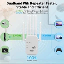 1200Mbps WiFi Repeater Dual Band 2.4G 5G Wireless Signal Extender Wifi Amplifier Router Long Range Wi-Fi Booster For Office Home
