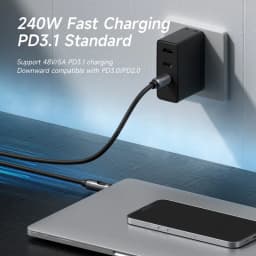 Hagibis USB C Cable with LED Display Type C to C Fast Charger Cable PD 240W Silicone Charging Cord for iPhone 17 Macbook Pro Air